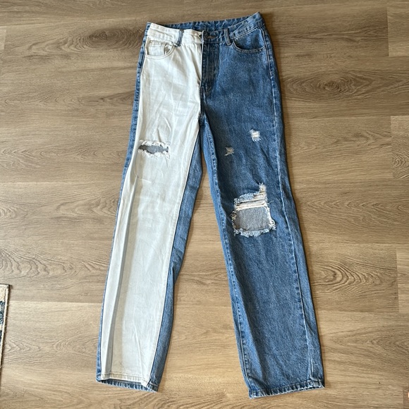 Two toned straight leg jeans - Picture 8 of 8